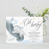 Long distance baby shower by mail elephant shower invitation (Standing Front)
