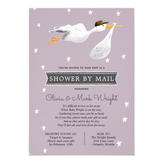 Long Distance Baby Shower by Mail Invitation