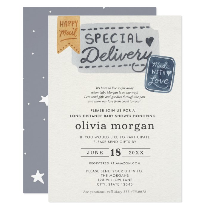 long distance baby shower by mail invitation  zazzle