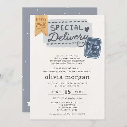 Long Distance Baby Shower by Mail Invitation