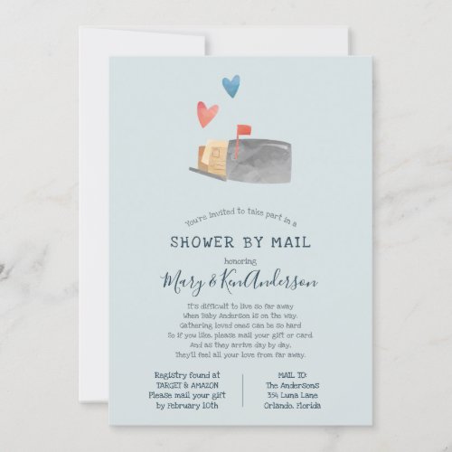 Long Distance Baby Shower by Mail Invitation