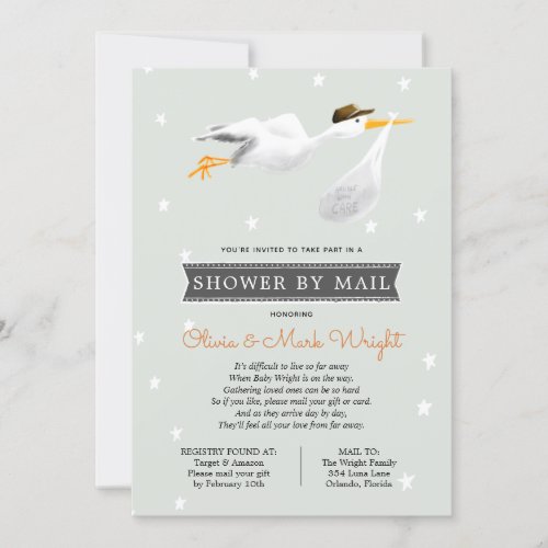 Long Distance Baby Shower by Mail Invitation