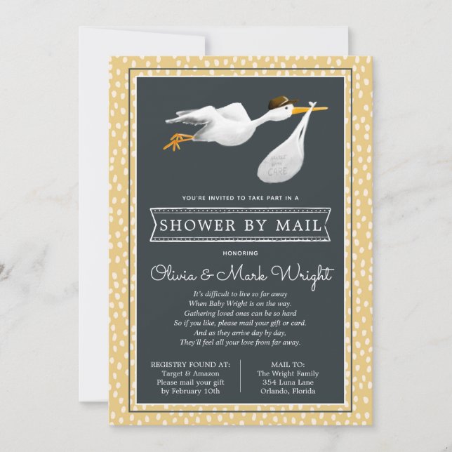 Long Distance Baby Shower by Mail Invitation (Front)