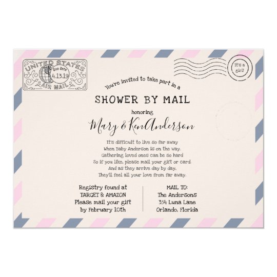 Long Distance Baby Shower by Mail Invitation