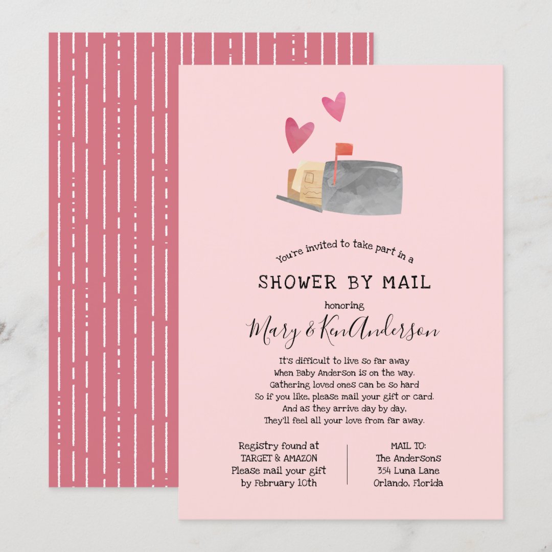 Long Distance Baby Shower by Mail Invitation Zazzle