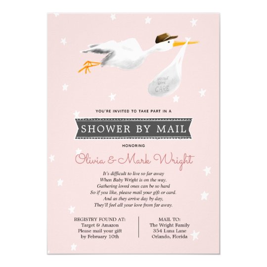 Long Distance Baby Shower by Mail Invitation