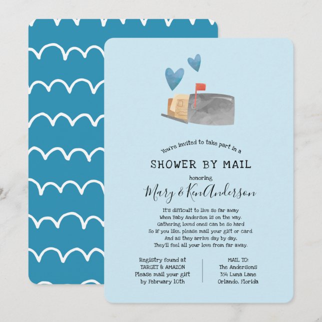 Long Distance Baby Shower by Mail Invitation (Front/Back)