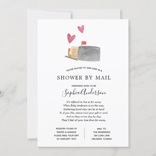 Long Distance Baby Shower by Mail Invitation