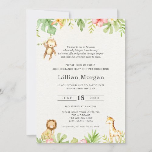 Long Distance Baby Shower by Mail Invitation