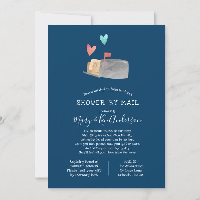 Long Distance Baby Shower by Mail Invitation (Front)