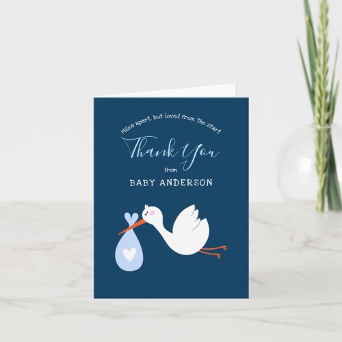 Long Distance Baby Shower by Mail  Thank You card