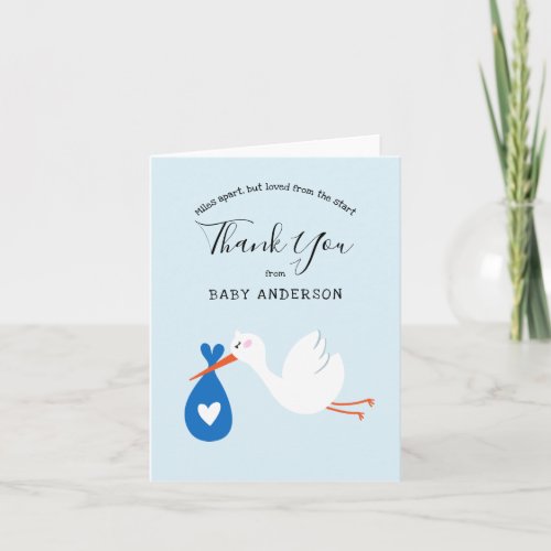 Long Distance Baby Shower by Mail  Thank You card