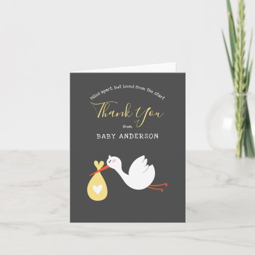 Long Distance Baby Shower by Mail  Thank You card