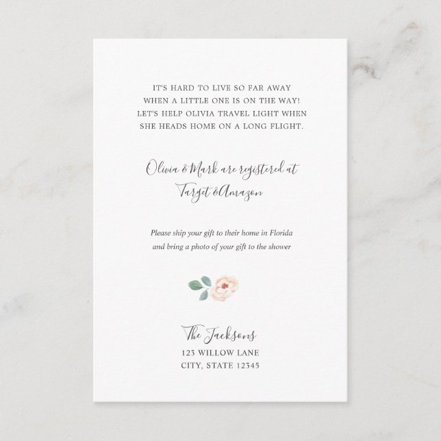 Long distance baby shower insert (Front)