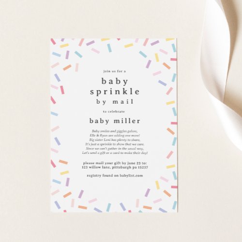 Long Distance Baby Sprinkle By Mail Sprinkles Invitation