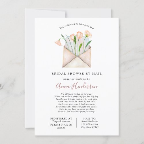 Long Distance Bridal Shower by Mail Invitation