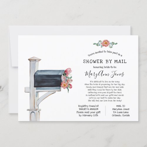 Long Distance Bridal Shower by Mail Invitation