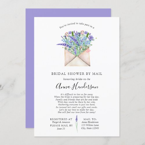 Long Distance Bridal Shower by Mail Invitation