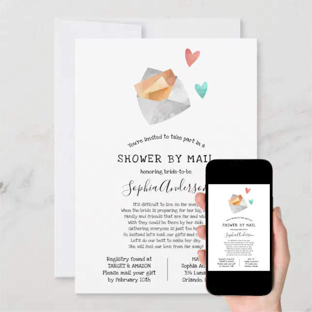 Long Distance Bridal Shower by Mail Invitation Zazzle