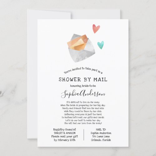 Long Distance Bridal Shower by Mail Invitation