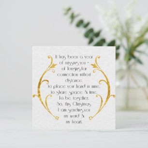Long Distance Elegant Card with Gold Detailing