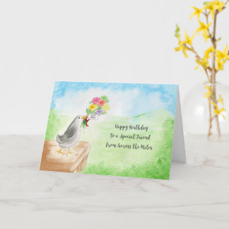 Long Distance Friend Birthday Card Watercolor Bird