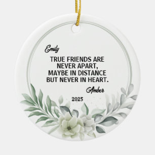 Long Distance Friend Christmas Ornament, Friend  Ceramic Ornament