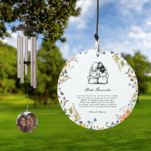 Long Distance Friendship Photo & Quote Wind Chime