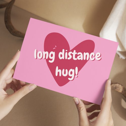 Long distance hug Big Pink Heart Postcard