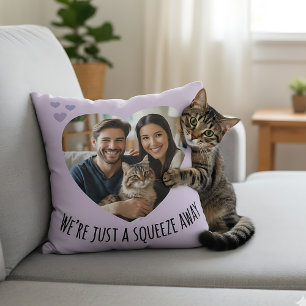 Long Distance Hug Miss you photo gift hugs Throw Pillow