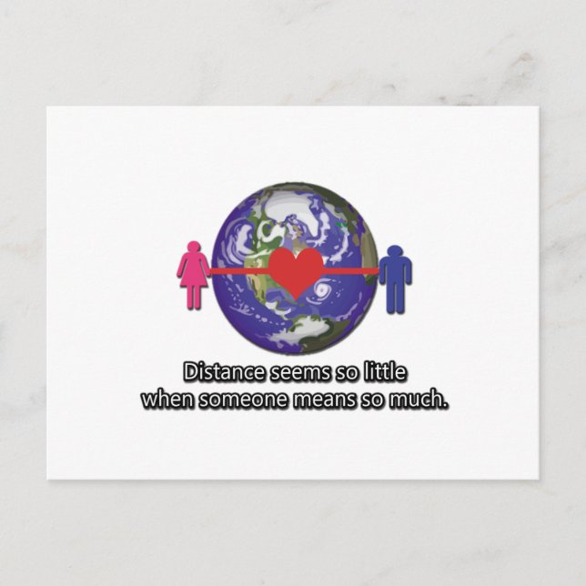 Long Distance Relationship Couple Postcard (Front)