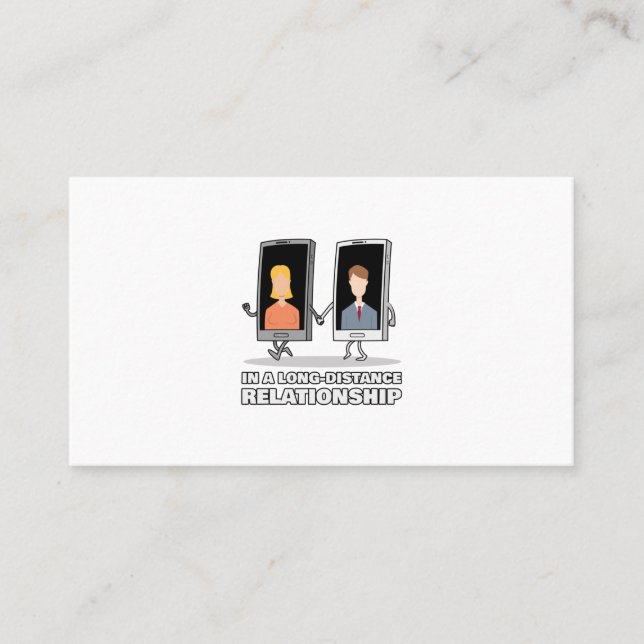 Long distance relationship featuring two smartphon business card (Front)