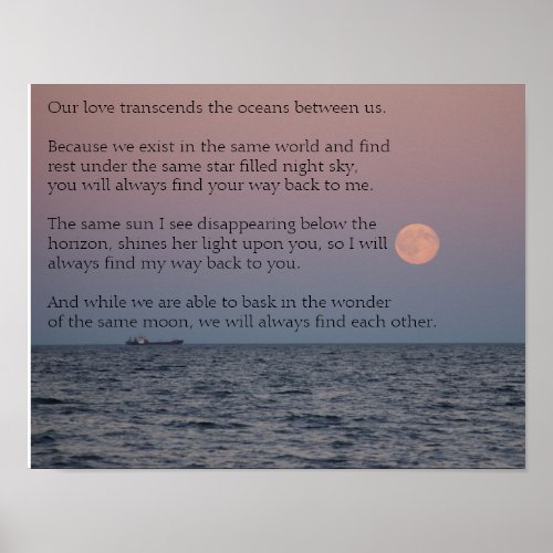 Long Distance Relationship Love Poetry Poster