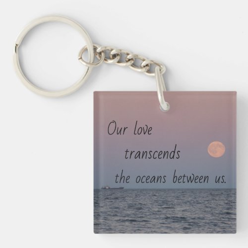 Long Distance Relationship Poetry Photo Keychain