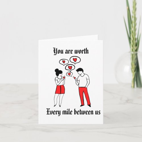Long distance relationship valentine day greeting card