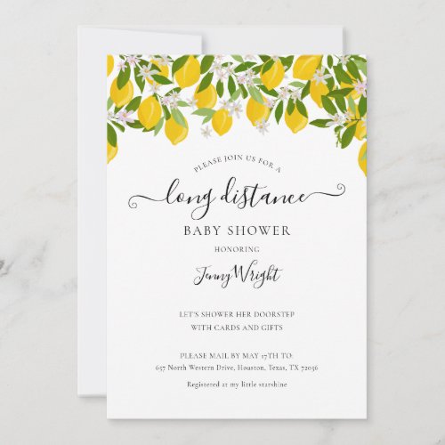 Long Distance Shower by Mail Baby Shower Lemons Invitation