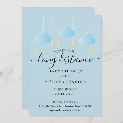 Long Distance Shower  Sprinkle By Mail Invitation