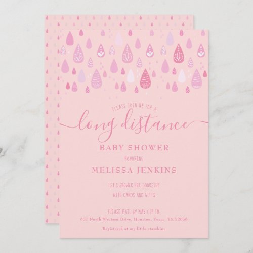 Long Distance Shower  Sprinkle By Mail Invitation