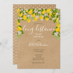 Long Distance Shower Sprinkle By Mail Rustic Lemon Invitation