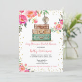 Long Distance Travel Themed Bridal Shower Invitation (Standing Front)