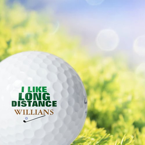 long distance Typography Fun Golf Balls