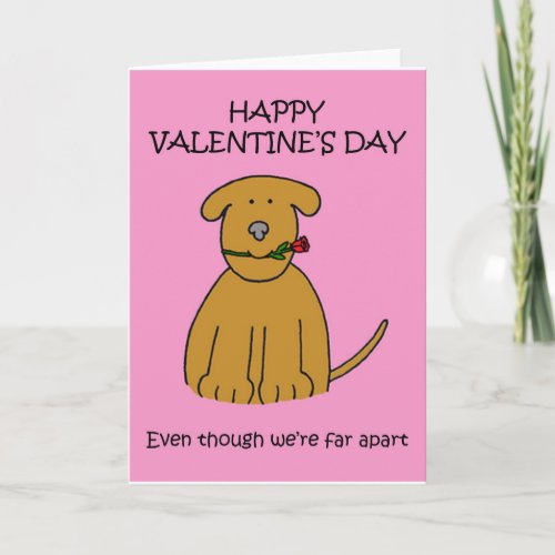 Long Distance Valentine Cartoon Puppy Holiday Card
