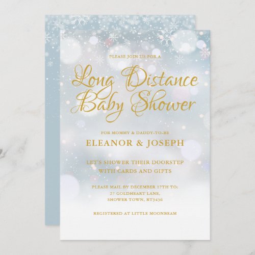 Long Distance Winter Baby Shower Sprinkle By Mail Invitation