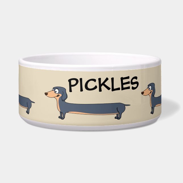 Long Dog - Dachshund Ceramic Pet Bowl (Front)