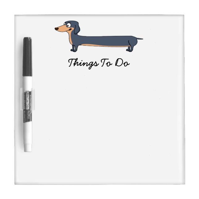 Long Dog Dachshund Dry Erase Board (Front)