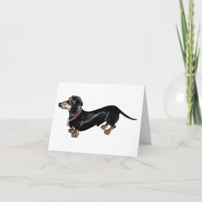 'long dog' dachshund greeting card (Front)