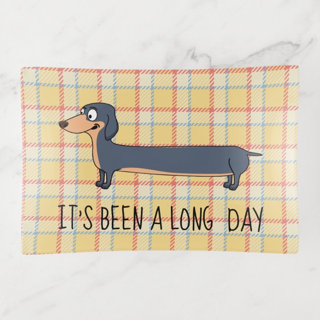 Long Dog Dachshund Trinket Tray (Front)