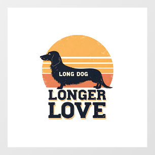 Long Dog Longer Love Vintage Dachshund Sunset Grap Floor Decals