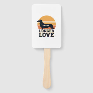 Long Dog Longer Love Vintage Dachshund Sunset Grap Hand Fan