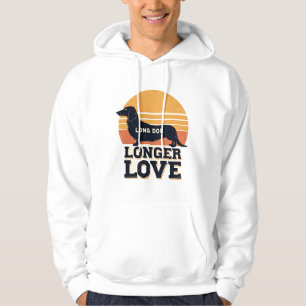 Long Dog Longer Love Vintage Dachshund Sunset Grap Hoodie